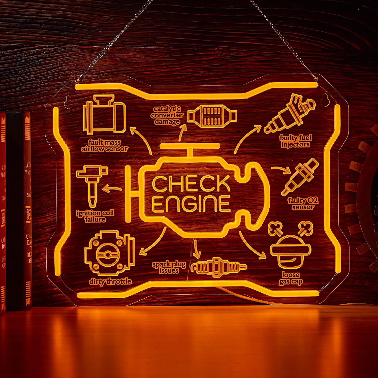 لافتة نيون لفحص المحرك، إضاءة  - مراجعة Auto Repair Shop Signs وسعره