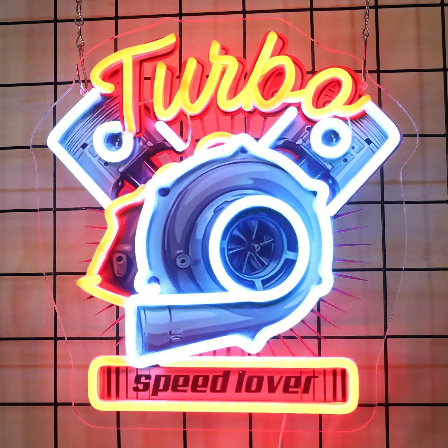 لافتة نيون بتصميم محرك توربو،  - مراجعة Auto Repair Shop Signs وسعره
